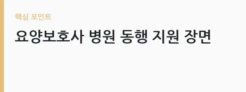 장기요양 병원 동행 서비스 대상과 신청 방법 안내 — 요양보호사 병원 동행 지원 장면
