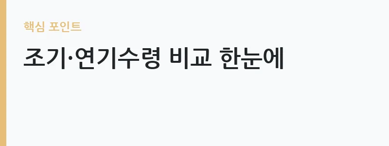 국민연금 예상수령액 조회 화면 예시 — 조기·연기수령 비교 한눈에